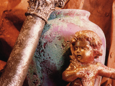 Metallics And Patinas Artistic Gallery Vase With Cherub