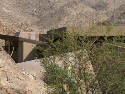 Metallics And Patinas Residential Gallery House In Desert With Roof Finish